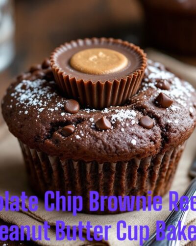 Chocolate Chip Brownie Reese's Peanut Butter Cup Bake